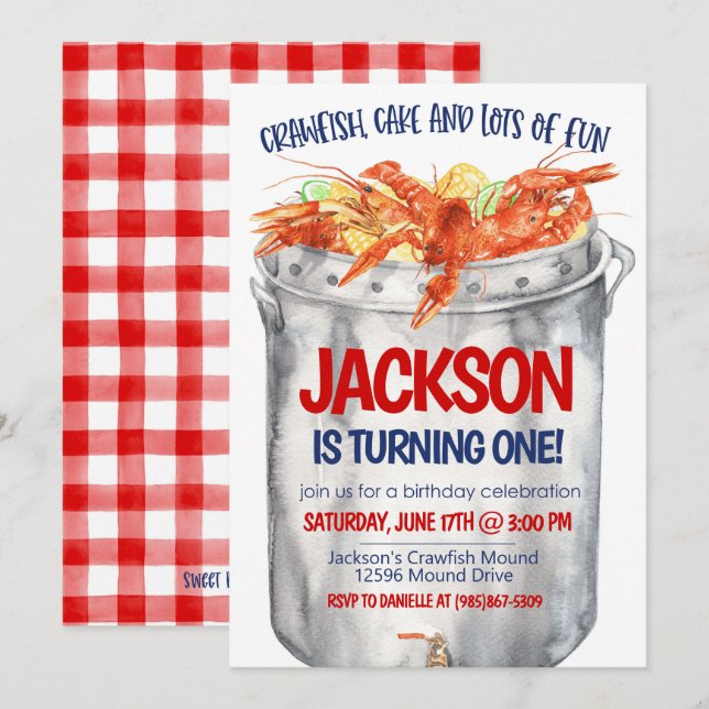 Kräftkok Parbad Invitation Inbjudningar (Fram/baksida)