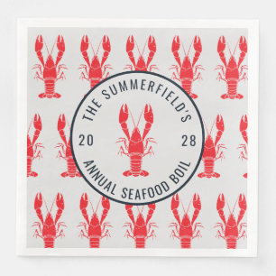 Kräftkok Sommar Skaldjursfest Papper Pappersservett