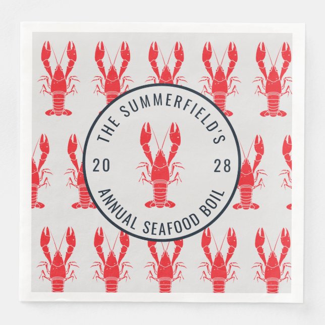 Kräftkok Sommar Skaldjursfest Papper Pappersservett (Framsida)