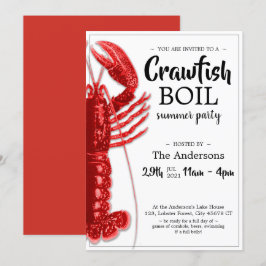 Kräftkok Svart Vitt Sommarparty Inbjudningar