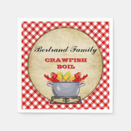 Kräftkokspott Rödrutig Gingham Pappersservett