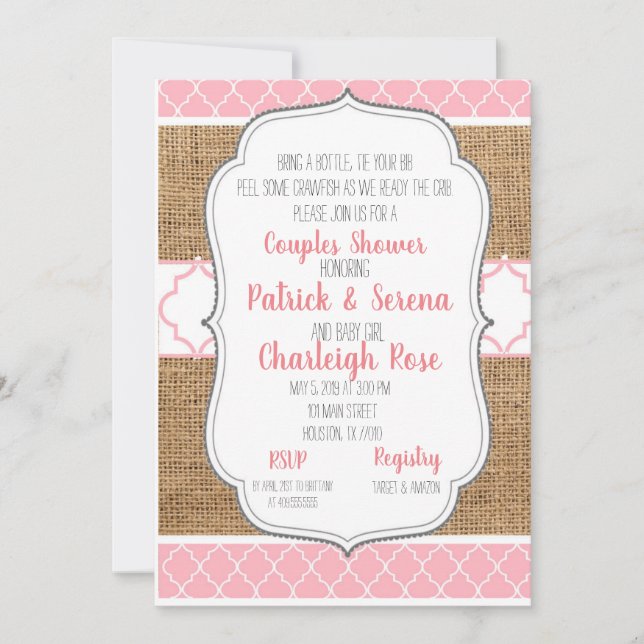 Kräftkoppel Baby Shower Inbjudningar (Framsida)