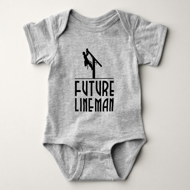 kraftledningsarbetare Bebis - Framtidens linjeman  T Shirt (Framsida)