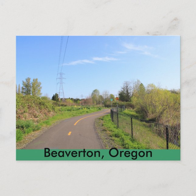 Kraftledningspark cykelbana, promenadväg vykort (Framsida)