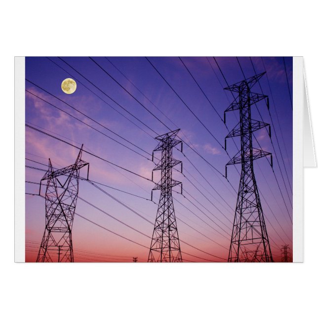 Kraftledningtrippel Hälsningskort (Framsidan Horizontal)