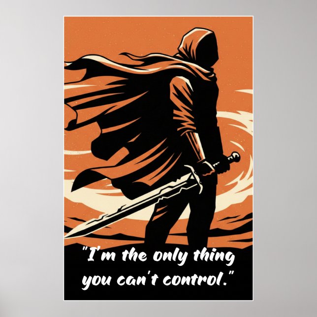 Kraftlös bokcitat posters – Du kan inte kontroller (Framsidan)