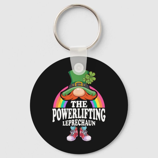 Kraftlyftande Leprechaun St Patricks Day-kostym Nyckelring (Framsida)