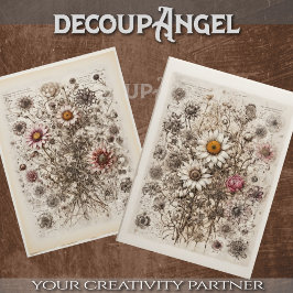 Kraftmix för vilda blommor - decoupage -