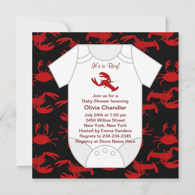 Kräftor Baby Shower Inbjudningar (Framsida)