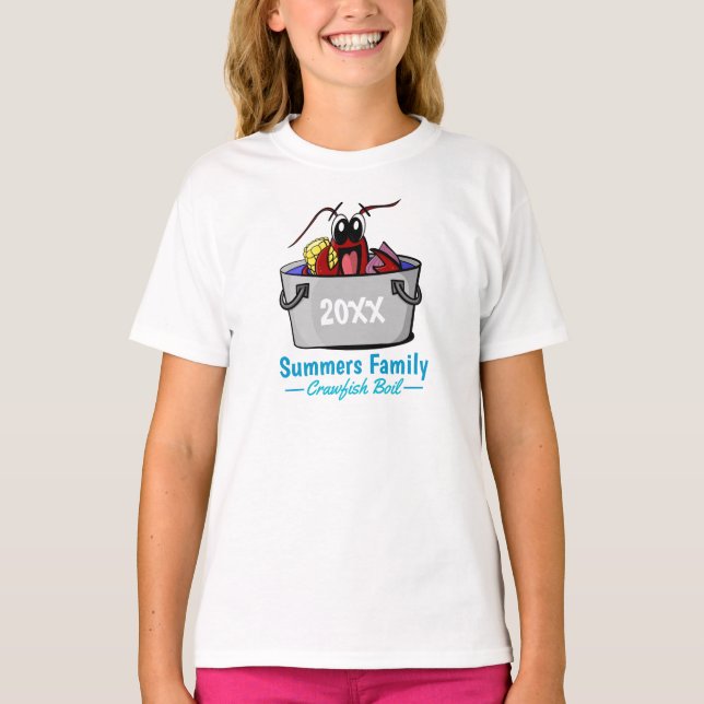 Kräftor Boil annual Family Party Picnic T Shirt (Framsida)