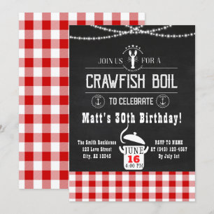 Kräftor Boil any event Rustic Chalkboard Inbjudan