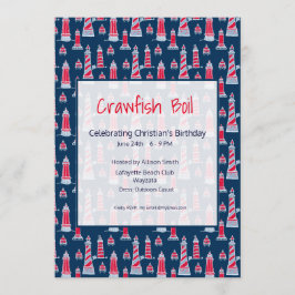 Kräftor Boil eller Clambake Birthday Call Inbjudningar
