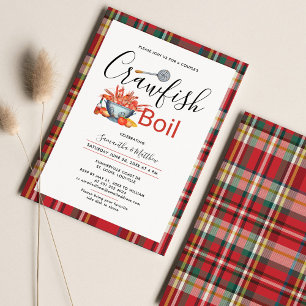 Kräftor Boil Förlovning Seafood Party Play Inbjudningar