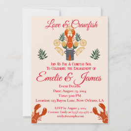 Kräftor Boil Förlovningsfest - Seafood Cookout Inbjudningar