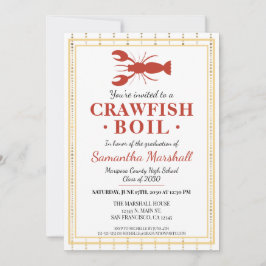 Kräftor Boil High School College Graduation Party Inbjudningar