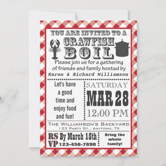 Kräftor Boil-inbjudan Inbjudningar (Framsida)