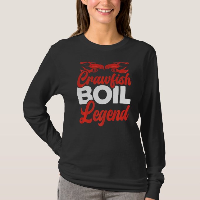 Kräftor Boil Legend Mudbug Crayfish Cajun Festiv T Shirt (Framsida)