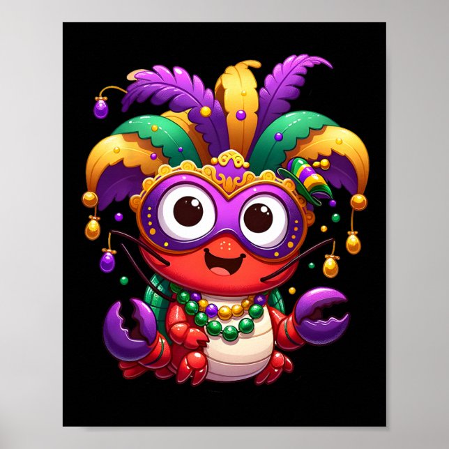 Kräftor Boil Mardi Gras Costume MasqueraManar Wo Poster (Framsidan)