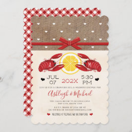 Kräftor Boil Möhippa Par Monogram Invi Inbjudningar