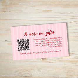 Kräftor Boil Note on Gifts Stripe Grad Party Tilläggskort