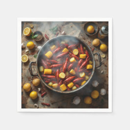 Kräftor Boil Papper Napkins Pappersservett