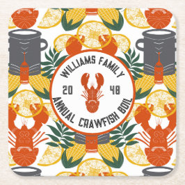 Kräftor Boil Party - Cajun Seafood Firande Underlägg Papper Kvadrat