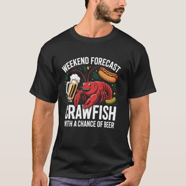 Kräftor Boil Party Helg Forecast Funny Crawfis T Shirt (Framsida)