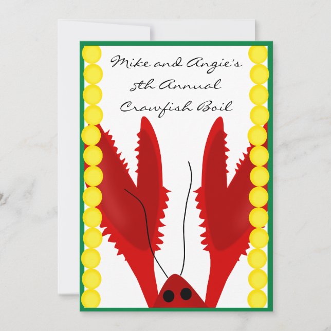 Kräftor Boil Party-inbjudan Inbjudningar (Framsida)