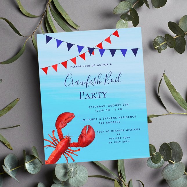 Kräftor boil party lobster - inbjudan till havsbud (Skapare uppladdad)