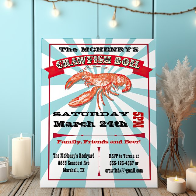 Kräftor Boil Party Poster inbjudningar (Skapare uppladdad)
