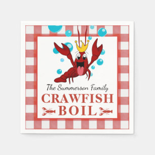 Kräftor Boil Seafood Summer Family Cookout Pappersservett