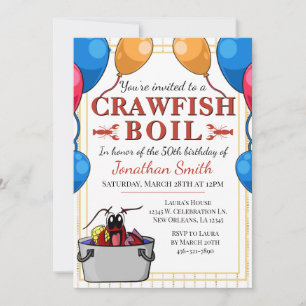 Kräftor Boil Speciell Event Birthday Inbjudningar
