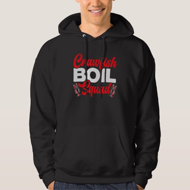 Kräftor Boil Squad Crayfish Mudbug Cajun Festival Hoodie (Framsida)
