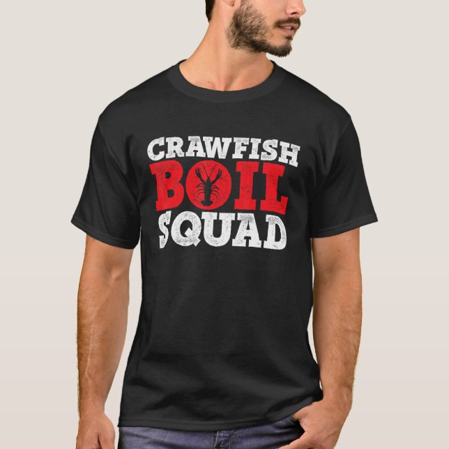 Kräftor Boil Squad Crayfish Mudbug Cajun Festival T Shirt (Framsida)