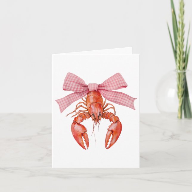 Kräftor Coquette Bow Kräftor Boil Lobster Cajun Kort (Framsida)