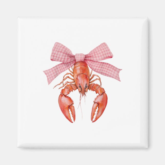 Kräftor Coquette Bow Kräftor Boil Lobster Cajun Magnet (Framsidan)
