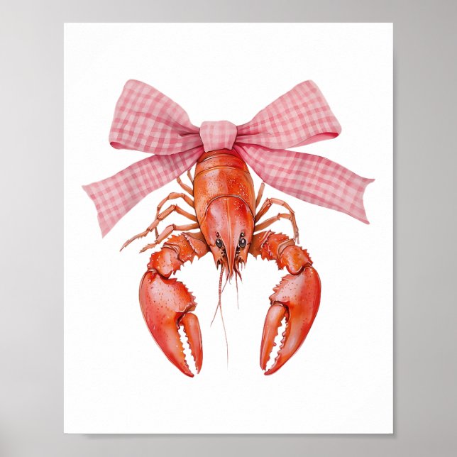 Kräftor Coquette Bow Kräftor Boil Lobster Cajun Poster (Framsidan)
