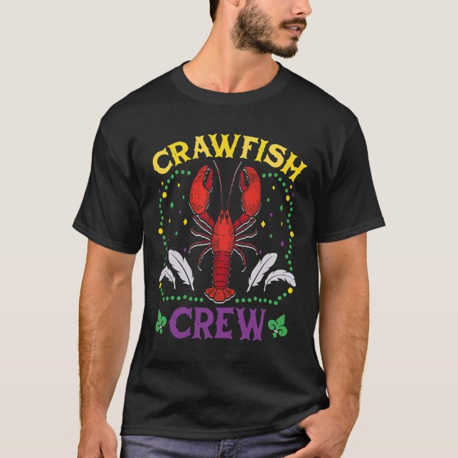 Kräftor Crew Seafood Festival Food Parad Mardi G T Shirt (Framsida)