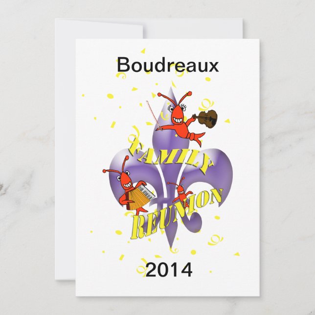 Kräftor Fleur de Lis Familj möte Inbjudningar (Framsida)