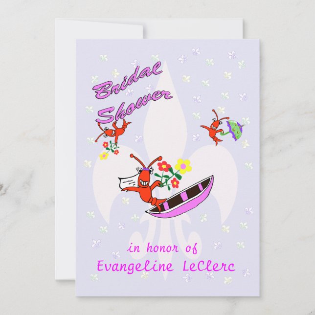 Kräftor Fleur de Lys Inbjudningskort för möhippan (Framsida)