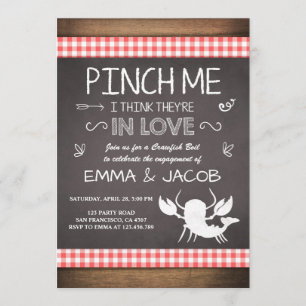 Kräftor förlovningsfest Par dusch Seafood Inbjudningar