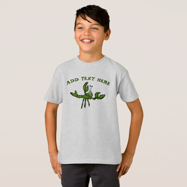 Kräftor i Grönt, lägg till text T Shirt (Hel framsida)