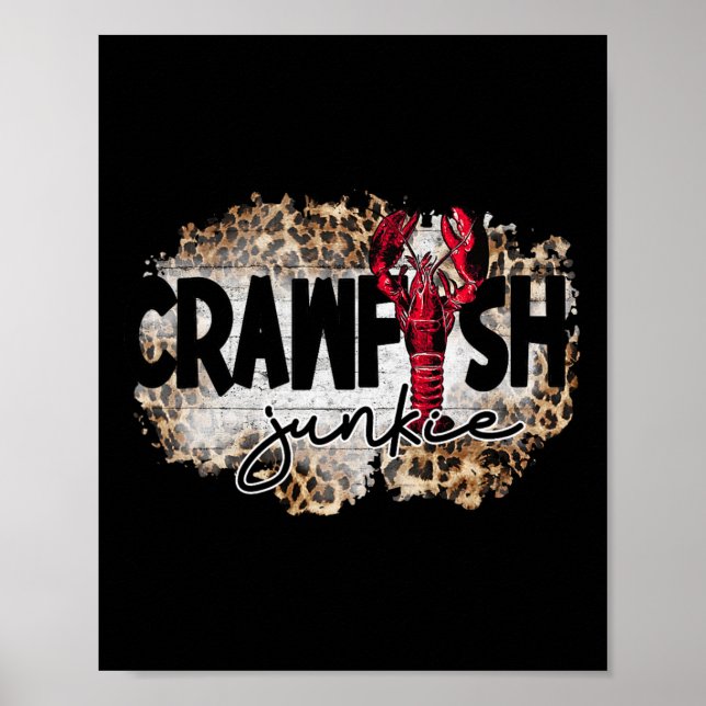 Kräftor Junkie Leopard Cajun Lobster För manar Wom Poster (Framsidan)
