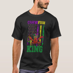 Kräftor Kung Pärlor Mardi Gras Flagga Dab Kids Tod T Shirt