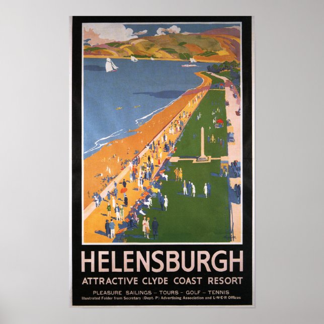 Kräftor längs Clyde Kusten Beach Railways Poster (Framsidan)