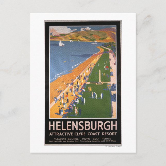 Kräftor längs Clyde Kusten Beach Railways Poster Vykort (Framsida)