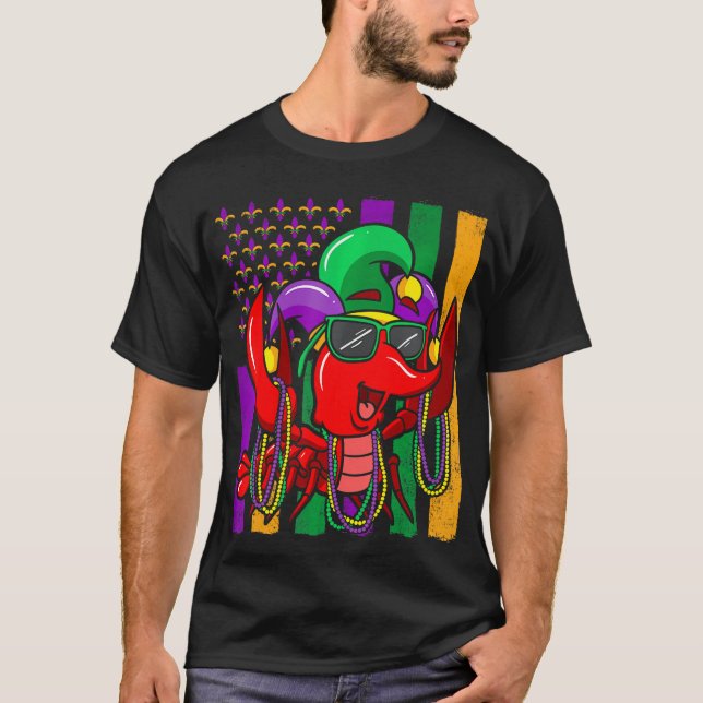 Kräftor Mardi Gras Carnival Firande T Shirt (Framsida)