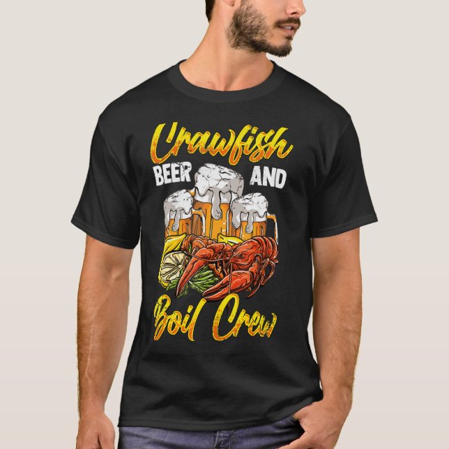 Kräftor med kräftor av öl- och benbesättning t shirt (Framsida)
