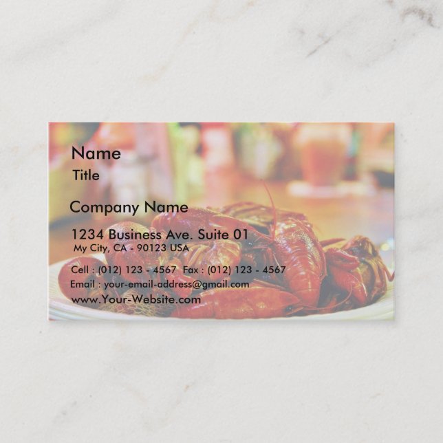 Kräftor på Acmeostronhuset Visitkort (Framsida)