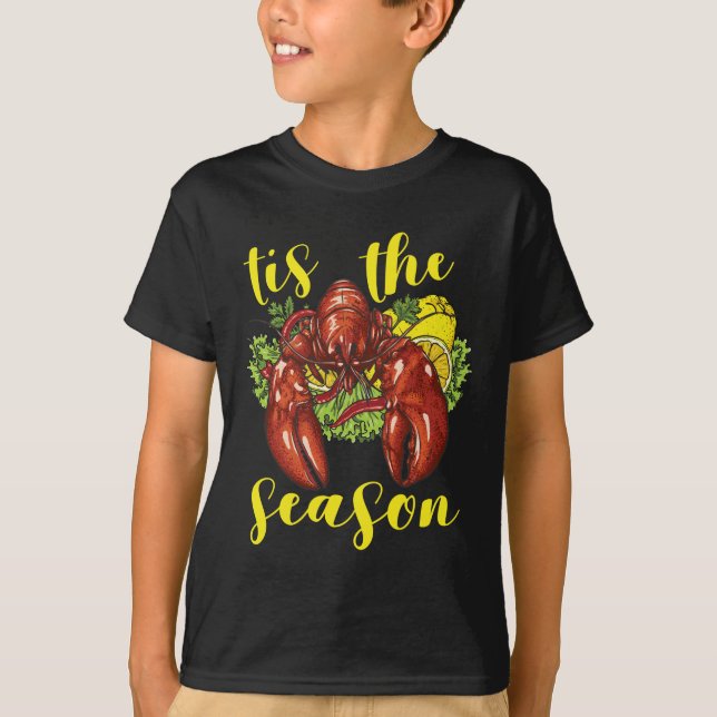 Kräftor Season Boil Crayfish Cooking Lobster T Shirt (Framsida)